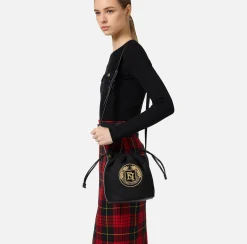 Borse A Tracolla|Elisabetta Franchi Borsa a secchiello in tessuto Nero