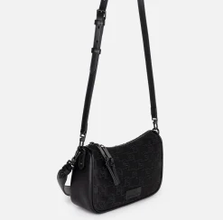 Borse A Spalla|Elisabetta Franchi Borsa a spalla piccola in raso ricamato Nero