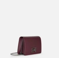 Borse A Tracolla|Elisabetta Franchi Borsa a tracolla con girello logo in metallo RougeNoir