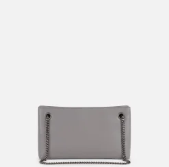 Borse A Spalla|Elisabetta Franchi Borsa a tracolla con scudetto in metallo silver Steel