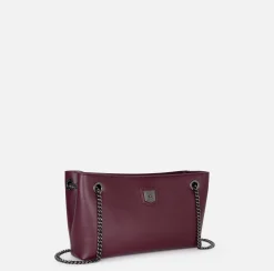 Borse A Spalla|Elisabetta Franchi Borsa a tracolla con scudetto in metallo silver RougeNoir