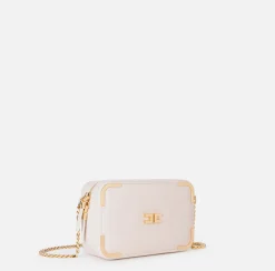 Borse A Tracolla|Elisabetta Franchi Borsa a tracolla in materiale effetto pelle con angoli in metallo Lattice