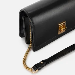 Borse A Tracolla|Elisabetta Franchi Borsa a tracolla in nappa con soffietto Nero