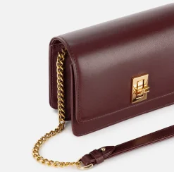 Borse A Tracolla|Elisabetta Franchi Borsa a tracolla in nappa con soffietto RougeNoir