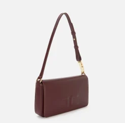 Borse A Spalla|Elisabetta Franchi Borsa a tracolla in pelle con logo embossed RougeNoir