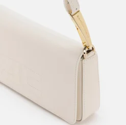 Borse A Spalla|Elisabetta Franchi Borsa a tracolla in pelle con logo embossed Burro