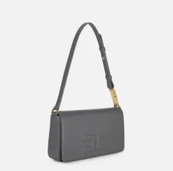 Borse A Spalla|Elisabetta Franchi Borsa a tracolla in pelle con logo embossed Steel