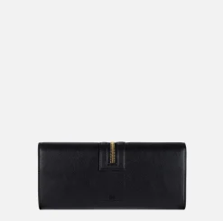 Clutch|Elisabetta Franchi Borsa baguette in materiale effetto pelle con zip Nero