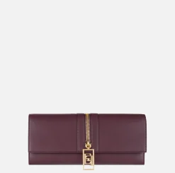 Clutch|Elisabetta Franchi Borsa baguette in materiale effetto pelle con zip RougeNoir