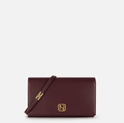 Borse A Tracolla|Elisabetta Franchi Borsa baguette in nappa con placca logo RougeNoir