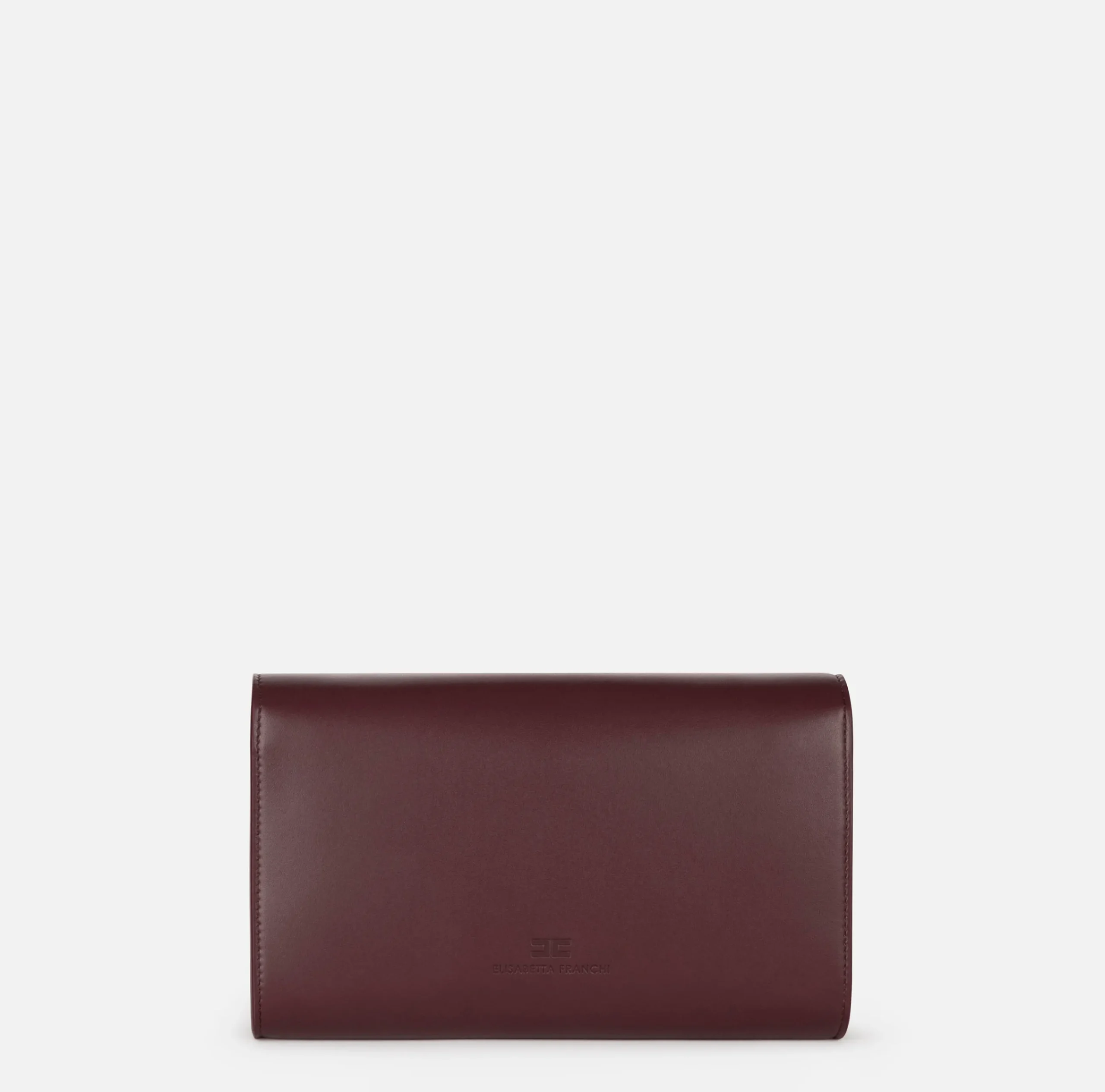 Borse A Tracolla|Elisabetta Franchi Borsa baguette in nappa con placca logo RougeNoir