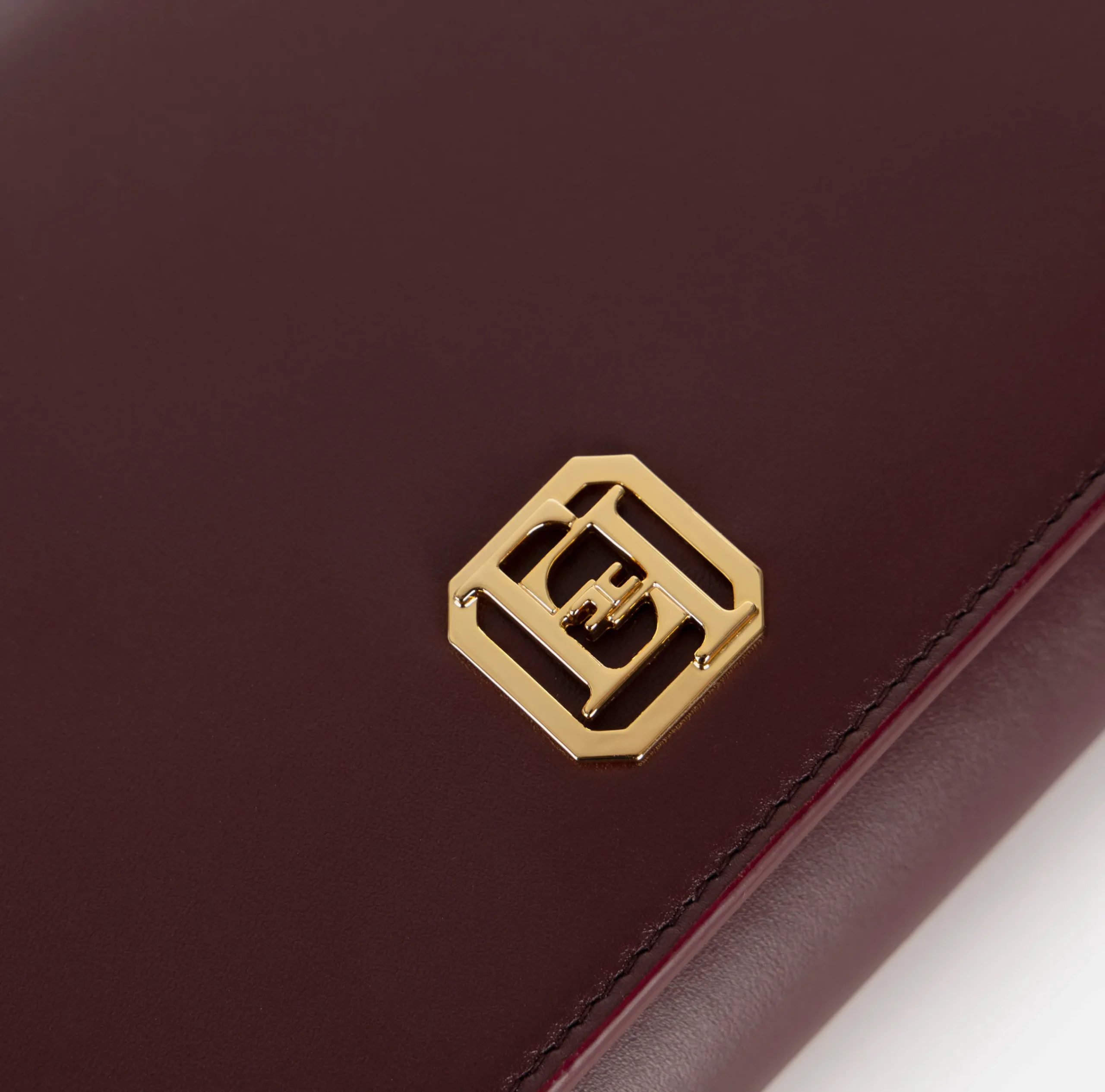 Borse A Tracolla|Elisabetta Franchi Borsa baguette in nappa con placca logo RougeNoir