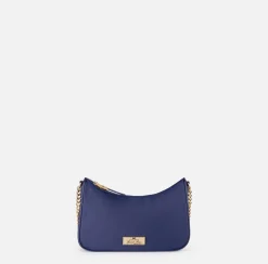 Borse A Spalla|Elisabetta Franchi Borsa con doppia tracolla e logo Navy