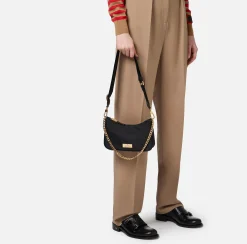 Borse A Spalla|Elisabetta Franchi Borsa con doppia tracolla e logo Nero