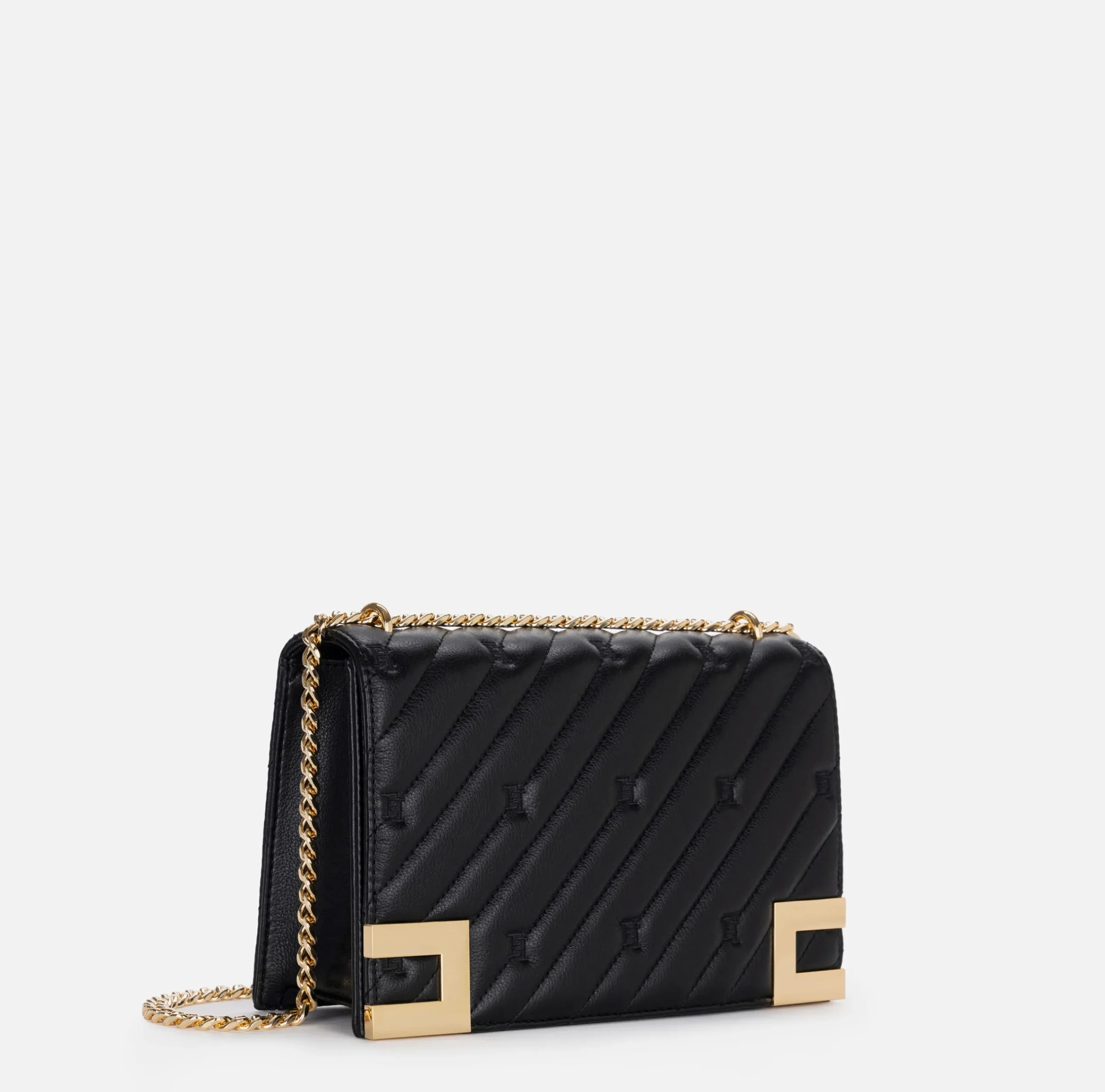 Borse A Tracolla|Elisabetta Franchi Borsa grande matelassé con tracolla Nero