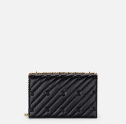 Borse A Tracolla|Elisabetta Franchi Borsa grande matelassé con tracolla Nero