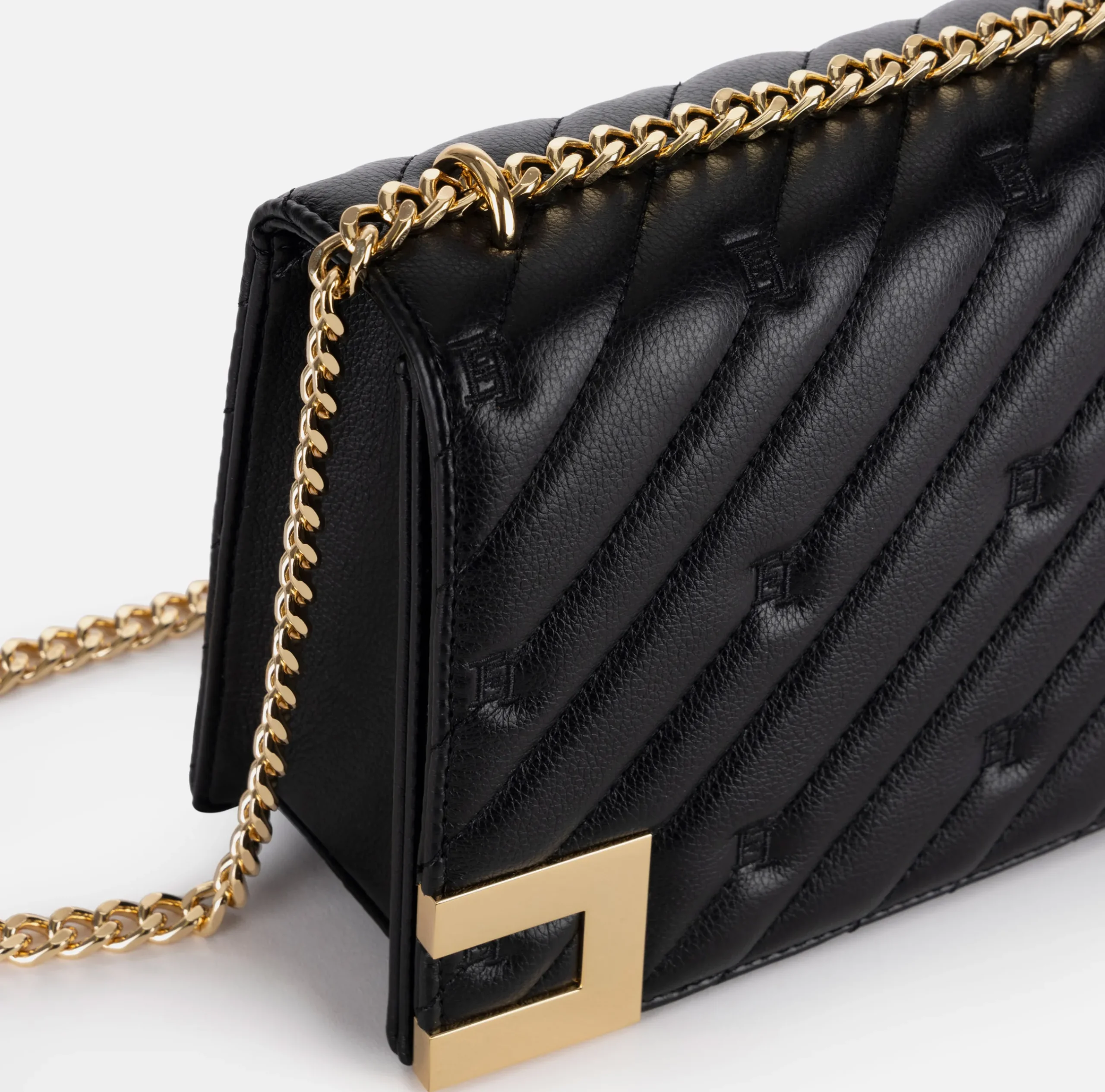 Borse A Tracolla|Elisabetta Franchi Borsa grande matelassé con tracolla Nero