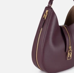 Borse A Spalla|Elisabetta Franchi Borsa hobo grande in materiale effetto pelle con zip RougeNoir
