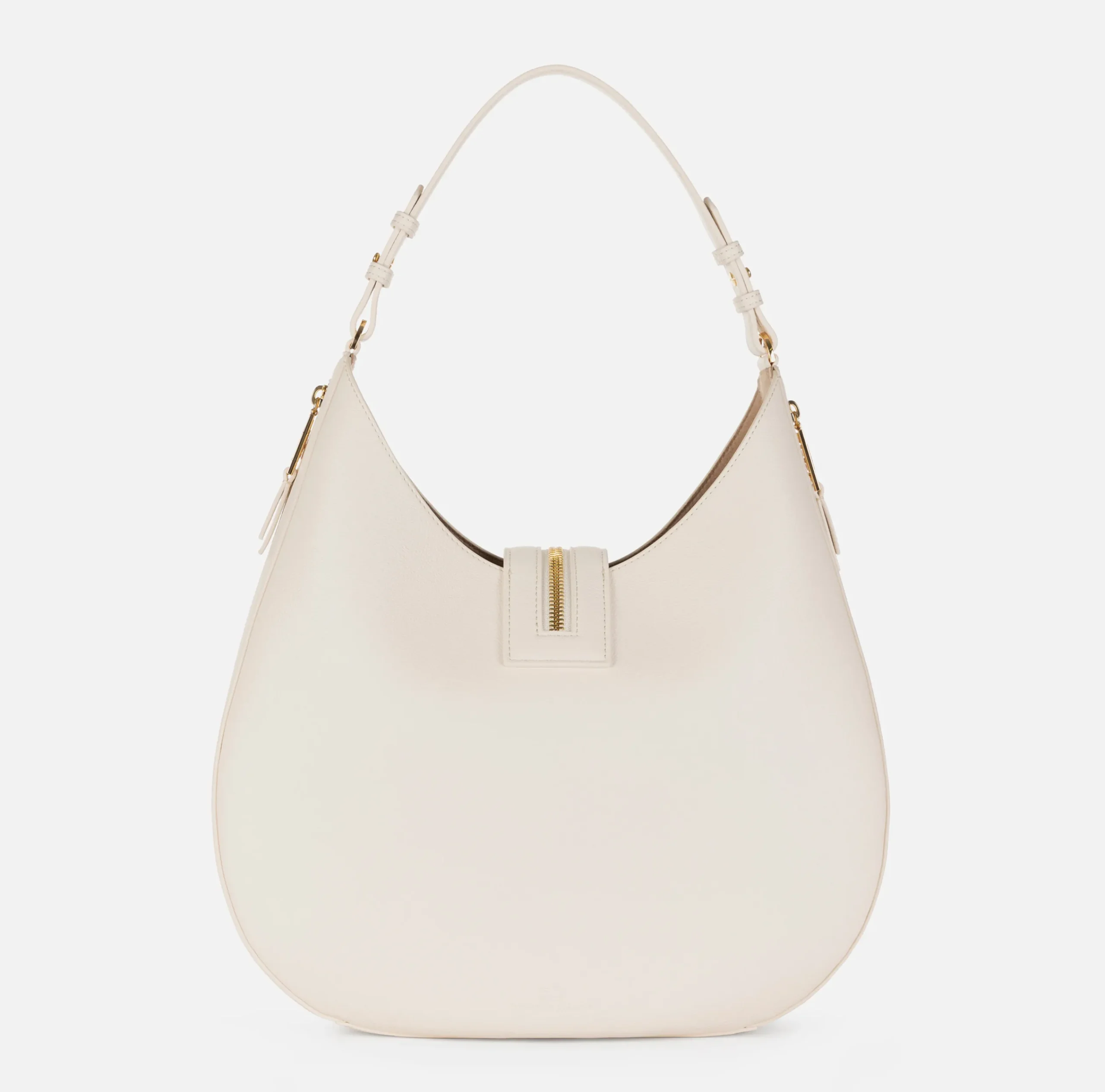Borse A Spalla|Elisabetta Franchi Borsa hobo grande in materiale effetto pelle con zip Burro