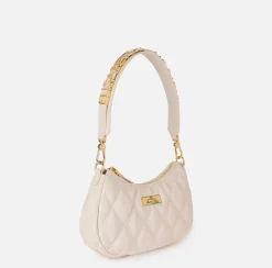 Borse A Spalla|Elisabetta Franchi Borsa hobo in tessuto embossed con lettering Lattice