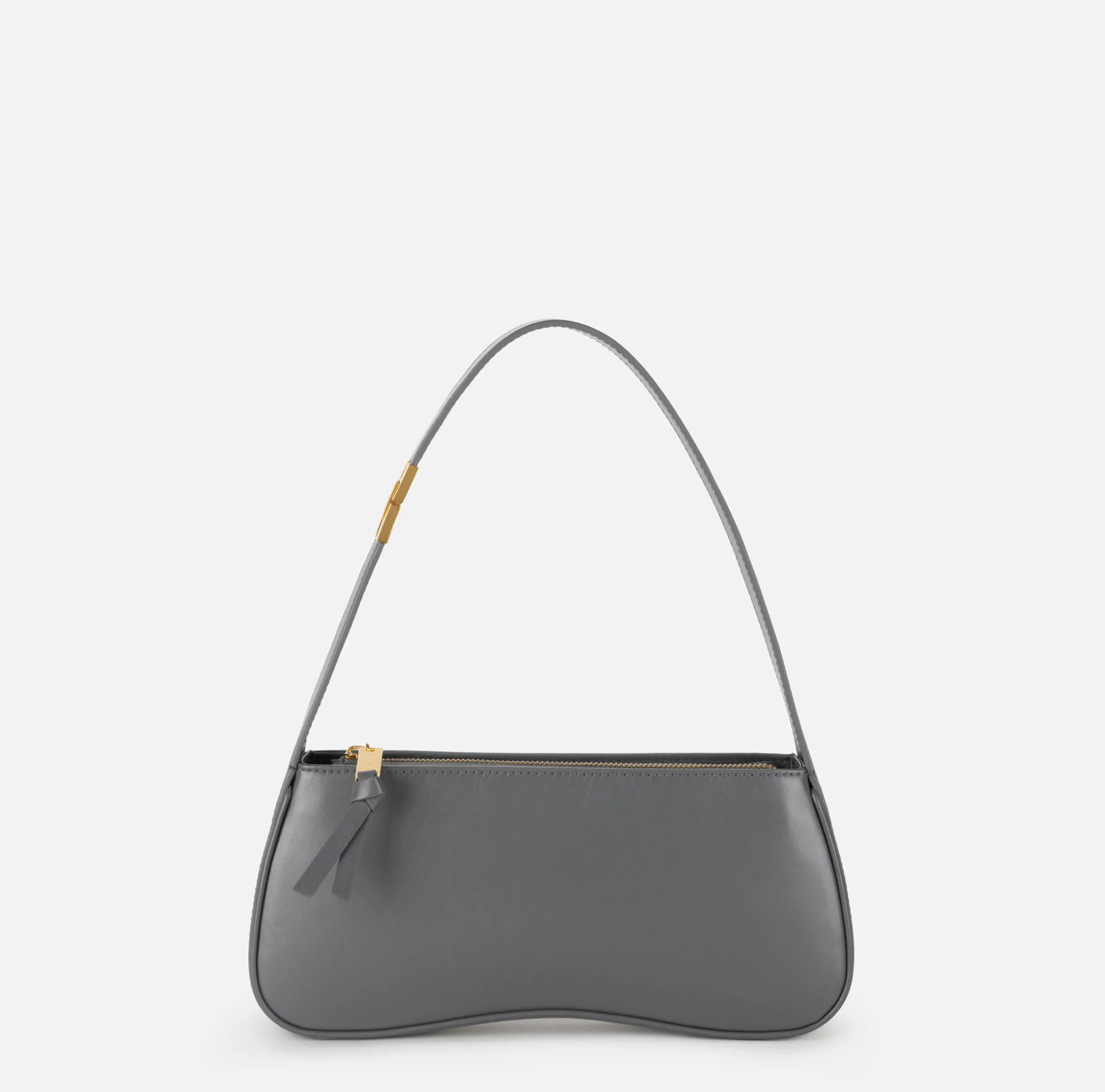 Borse A Spalla|Elisabetta Franchi Borsa hobo media in nappa lucida Steel