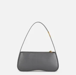 Borse A Spalla|Elisabetta Franchi Borsa hobo media in nappa lucida Steel