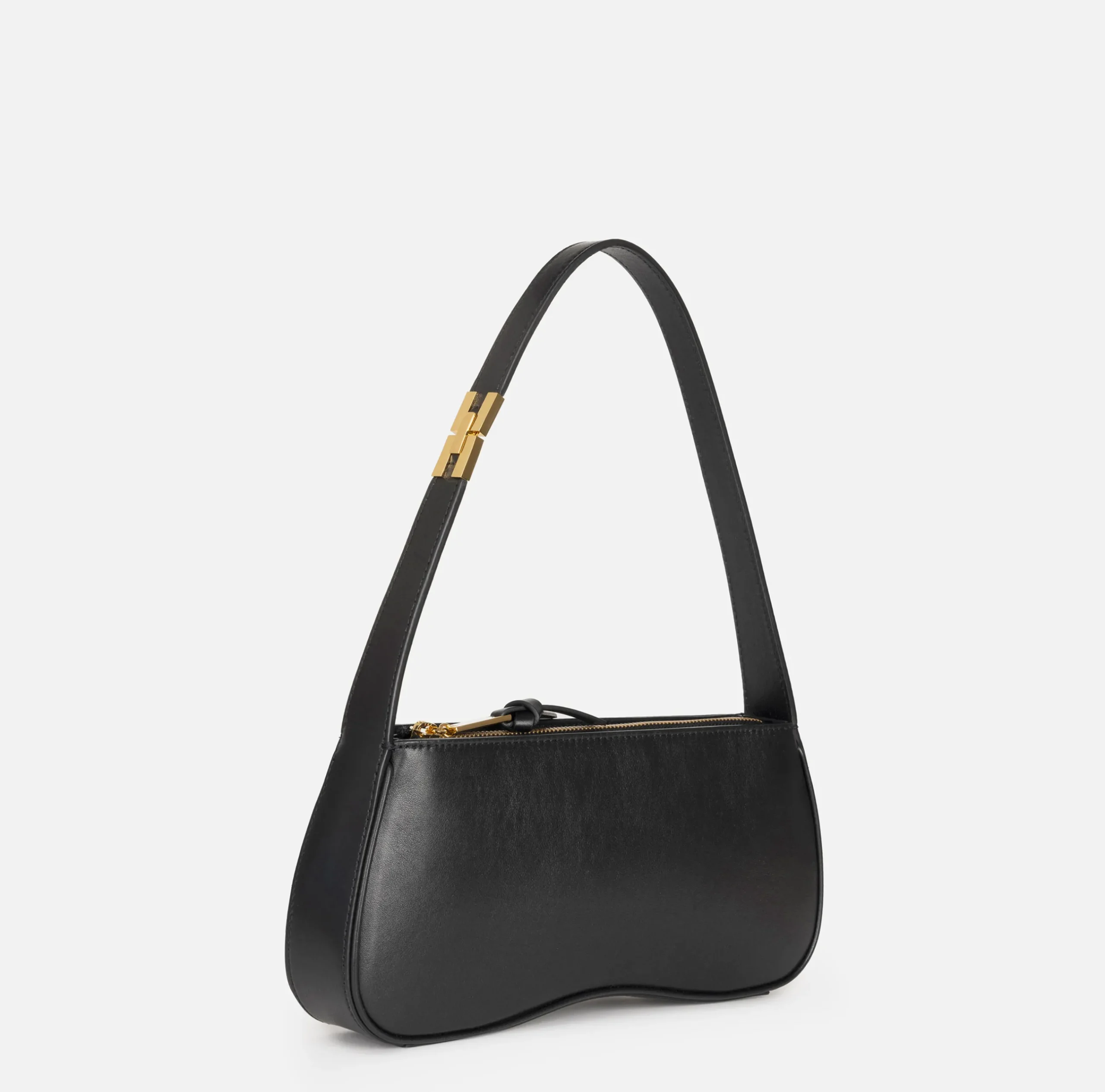 Borse A Spalla|Elisabetta Franchi Borsa hobo media in nappa lucida Nero
