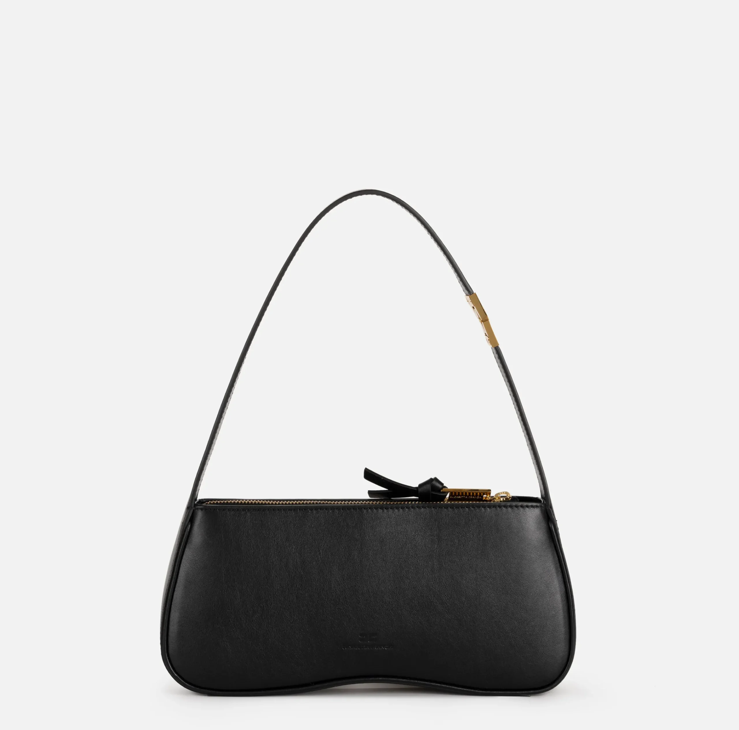 Borse A Spalla|Elisabetta Franchi Borsa hobo media in nappa lucida Nero