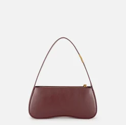 Borse A Spalla|Elisabetta Franchi Borsa hobo media in nappa lucida RougeNoir