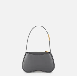 Borse A Spalla|Elisabetta Franchi Borsa hobo mini in nappa lucida Steel