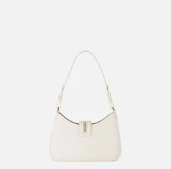 Borse A Spalla|Elisabetta Franchi Borsa hobo piccola in materiale effetto pelle con zip Burro