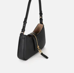 Borse A Spalla|Elisabetta Franchi Borsa hobo piccola in materiale effetto pelle con zip Nero