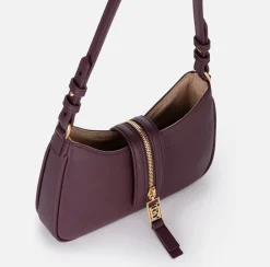 Borse A Spalla|Elisabetta Franchi Borsa hobo piccola in materiale effetto pelle con zip RougeNoir