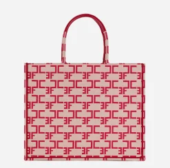 Borse A Mano|Elisabetta Franchi Borsa Monogram Grande Burro/Rosso