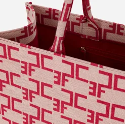 Borse A Mano|Elisabetta Franchi Borsa Monogram Grande Burro/Rosso