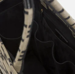 Borse A Mano|Elisabetta Franchi Borsa Monogram Grande Con Organizer Liquirizia/Nero