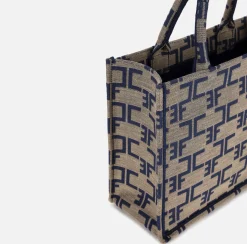 Borse A Mano|Elisabetta Franchi Borsa Monogram Piccola Cammello/Blu