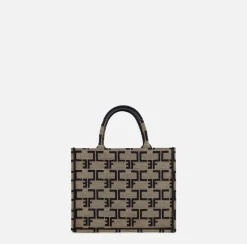Borse A Mano|Elisabetta Franchi Borsa Monogram Piccola Liquirizia/Nero
