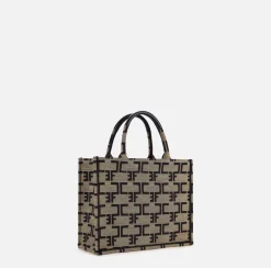 Borse A Mano|Elisabetta Franchi Borsa Monogram Piccola Liquirizia/Nero