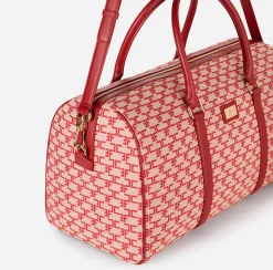 Valigeria|Elisabetta Franchi Borsone Weekend Monogram Travel Burro/Rosso