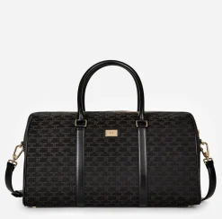 Valigeria|Elisabetta Franchi Borsone Weekend Monogram Travel Nero