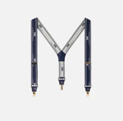 Cinture|Elisabetta Franchi Bretelle con elastico logato Navy