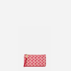 Clutch|Elisabetta Franchi Bustina Monogram Burro/Rosso