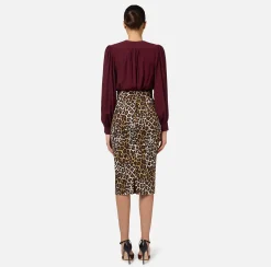 Camicie E Bluse|Top, T-Shirt & Body|Elisabetta Franchi Camicia body in georgette con ricamo su spalle RougeNoir