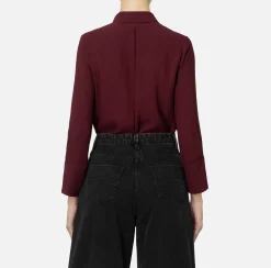 Camicie E Bluse|Elisabetta Franchi Camicia in georgette con patch logo RougeNoir