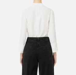 Camicie E Bluse|Elisabetta Franchi Camicia in georgette con patch logo Avorio