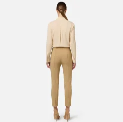 Camicie E Bluse|Elisabetta Franchi Camicia in georgette stretch con fiocco Crema