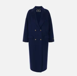 Capispalla|Elisabetta Franchi Cappotto over in lana Navy