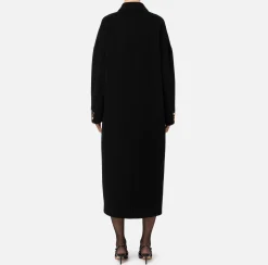 Capispalla|Elisabetta Franchi Cappotto over in lana Nero