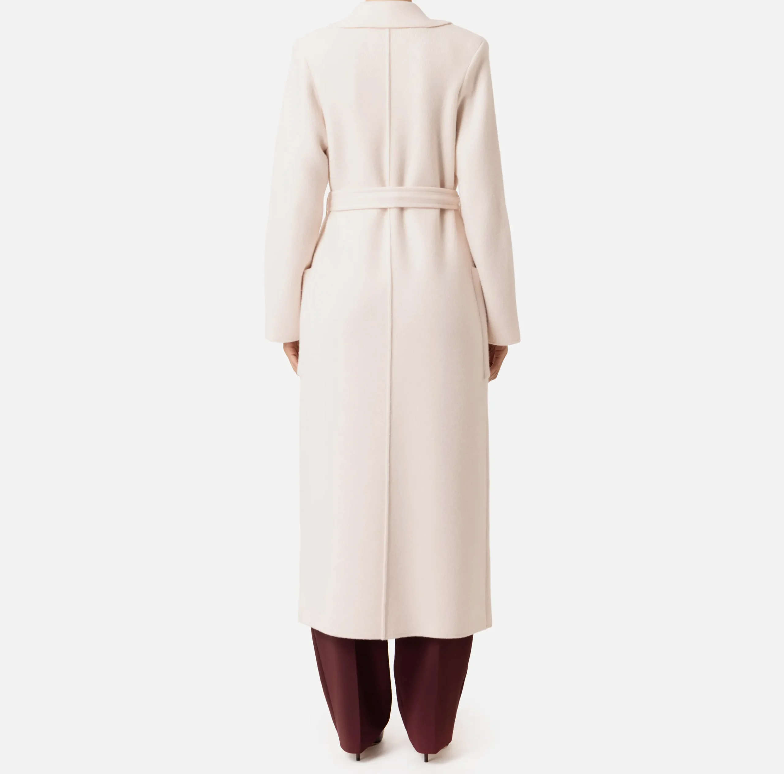 Capispalla|Elisabetta Franchi Cappotto vestaglia in lana e cashmere con stemma Lattice